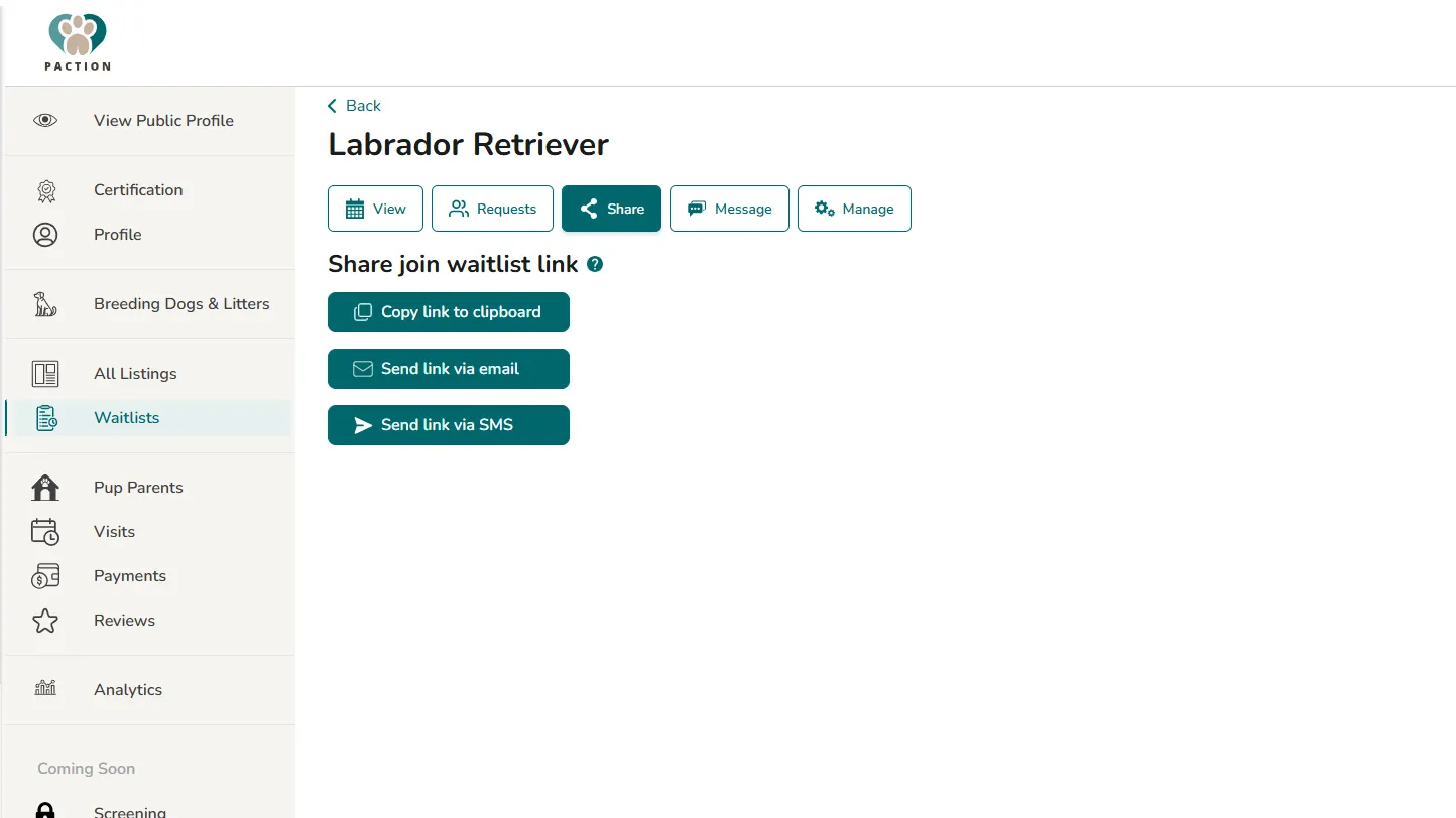 Share Waitlist