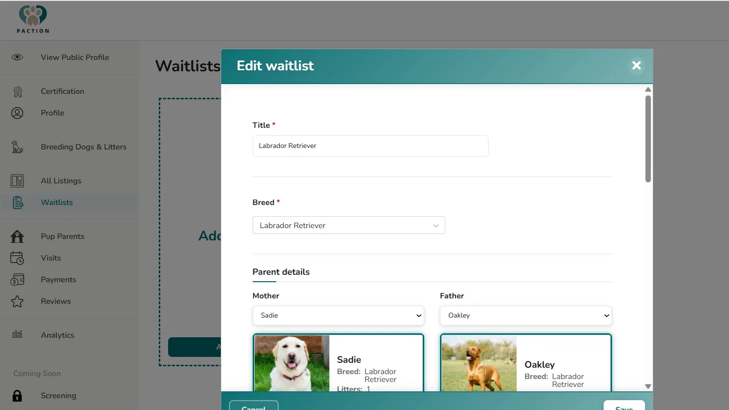 Edit Waitlist