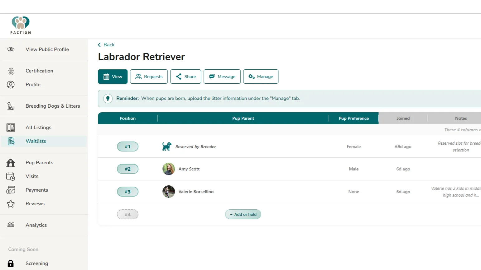 Manually Add to Waitlist