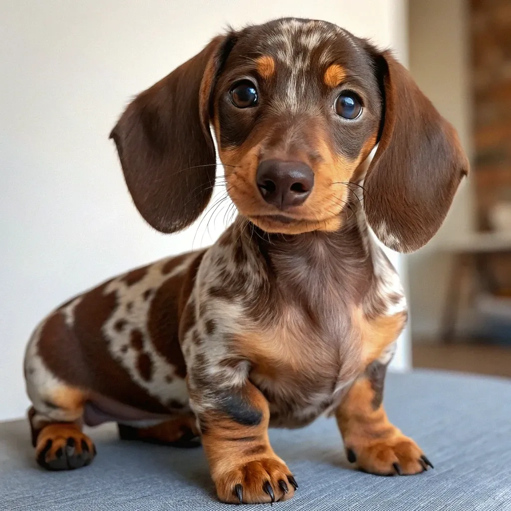 Chocolate Piebald Dachshund photo